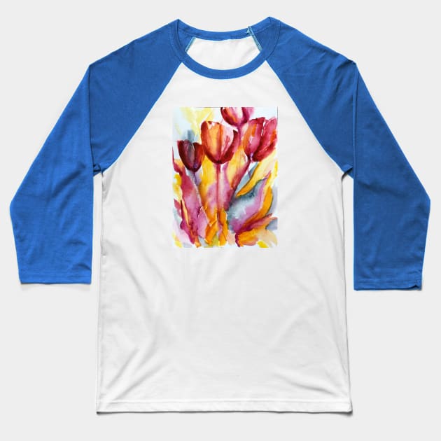 Wild Tulips Baseball T-Shirt by Tstafford
